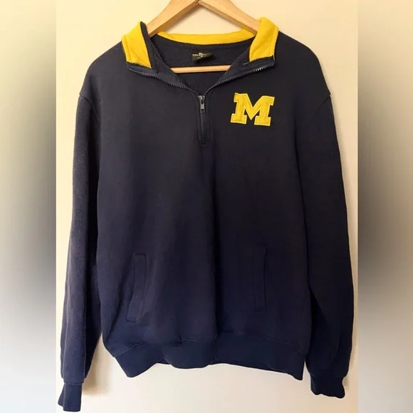 Navy Michigan Quarter-Zip Sweatshirt - Picture 2 of 5